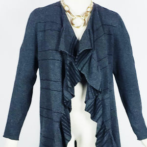 EILEEN FISHER Langlook Long Open Cardigan Ruffled